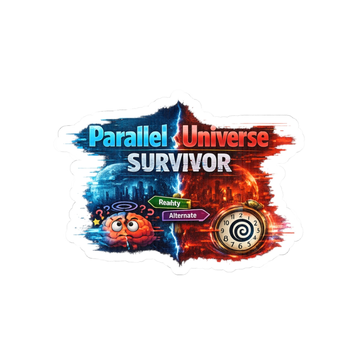 I Survived the Other Timeline | Kiss-Cut Sticker — AttitudeShirts