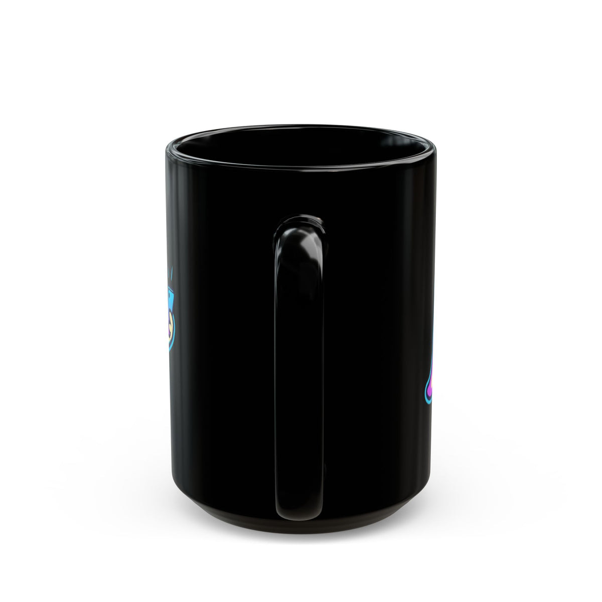 "Ghosting" Black Ceramic Mug — Graphic