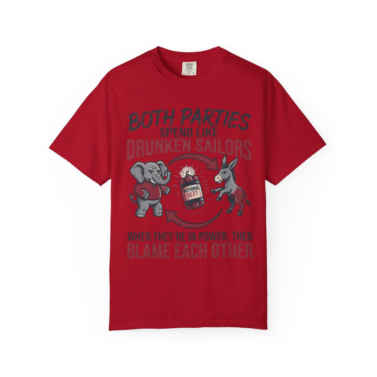 Color: Red | Protest Series - Audit The Spending Unisex Garment-Dyed Tee
