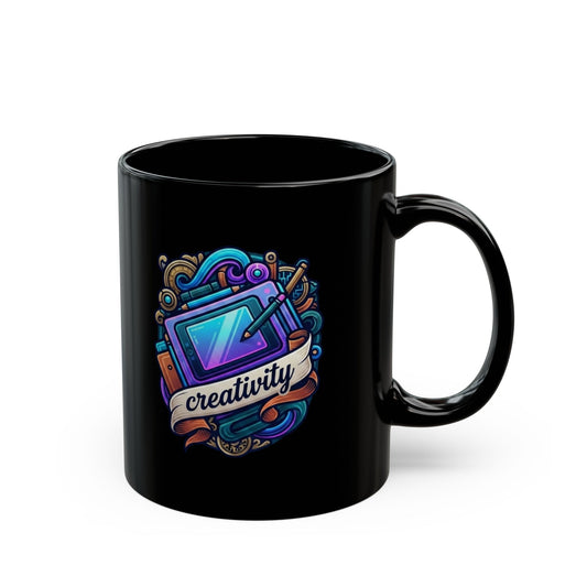 "Creativity" Black Ceramic Mug