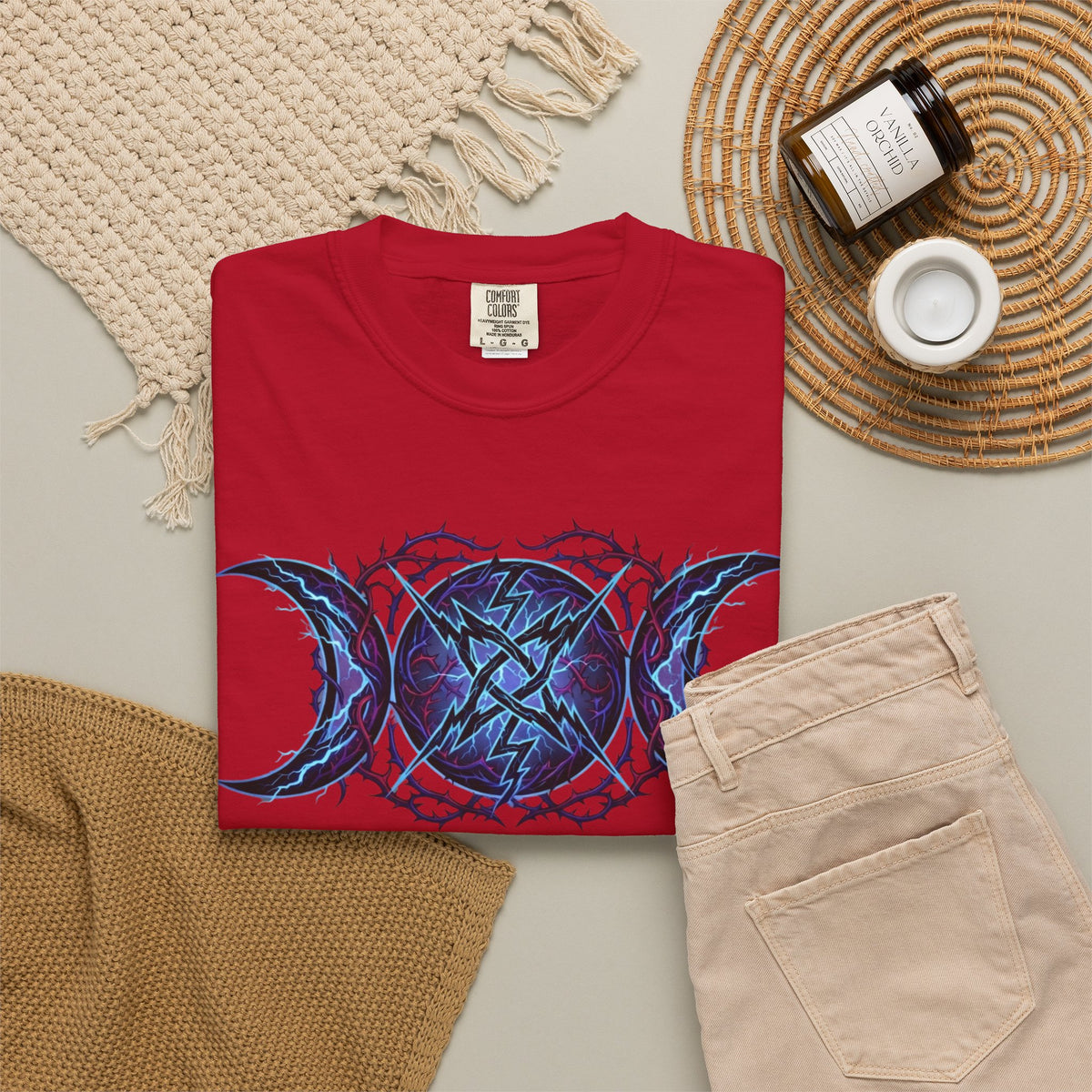 "Triple Goddess Tempest" Unisex Garment-Dyed Tee