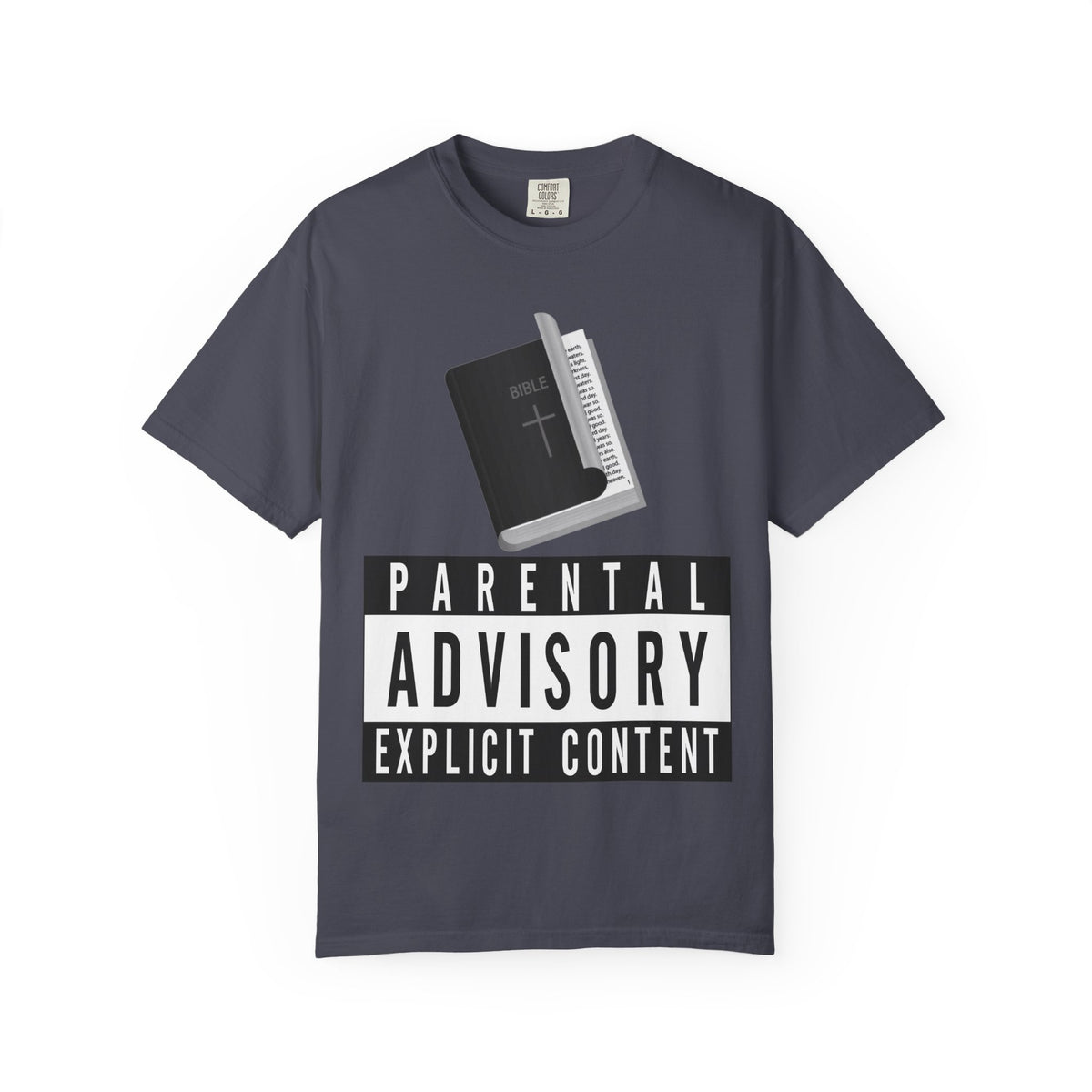 Color: Navy | Rated R for Religious Unisex Garment-Dyed T-shirt