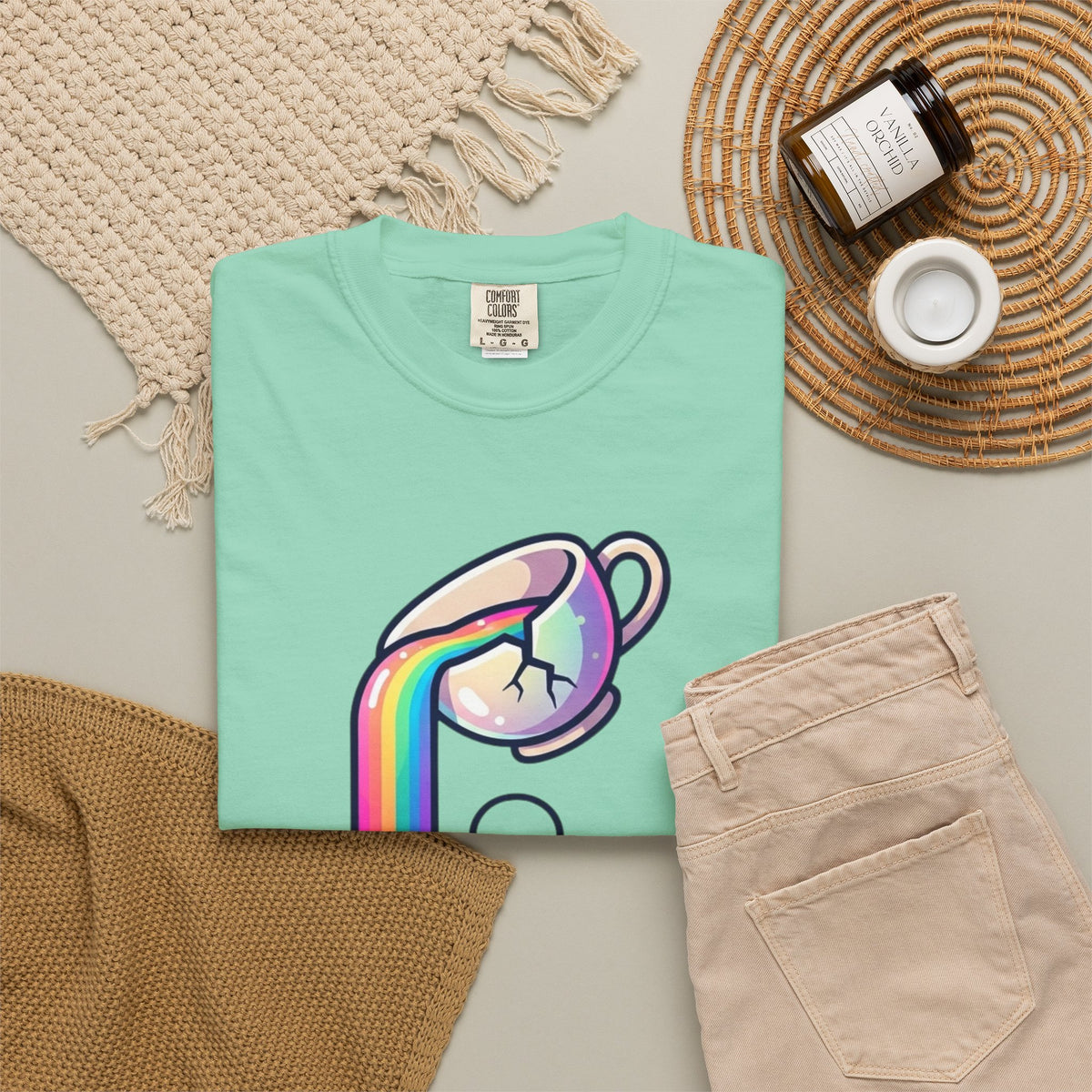 "Surviving on Caffeine Spite and Superior Aesthetics" Unisex Garment-Dyed Tee