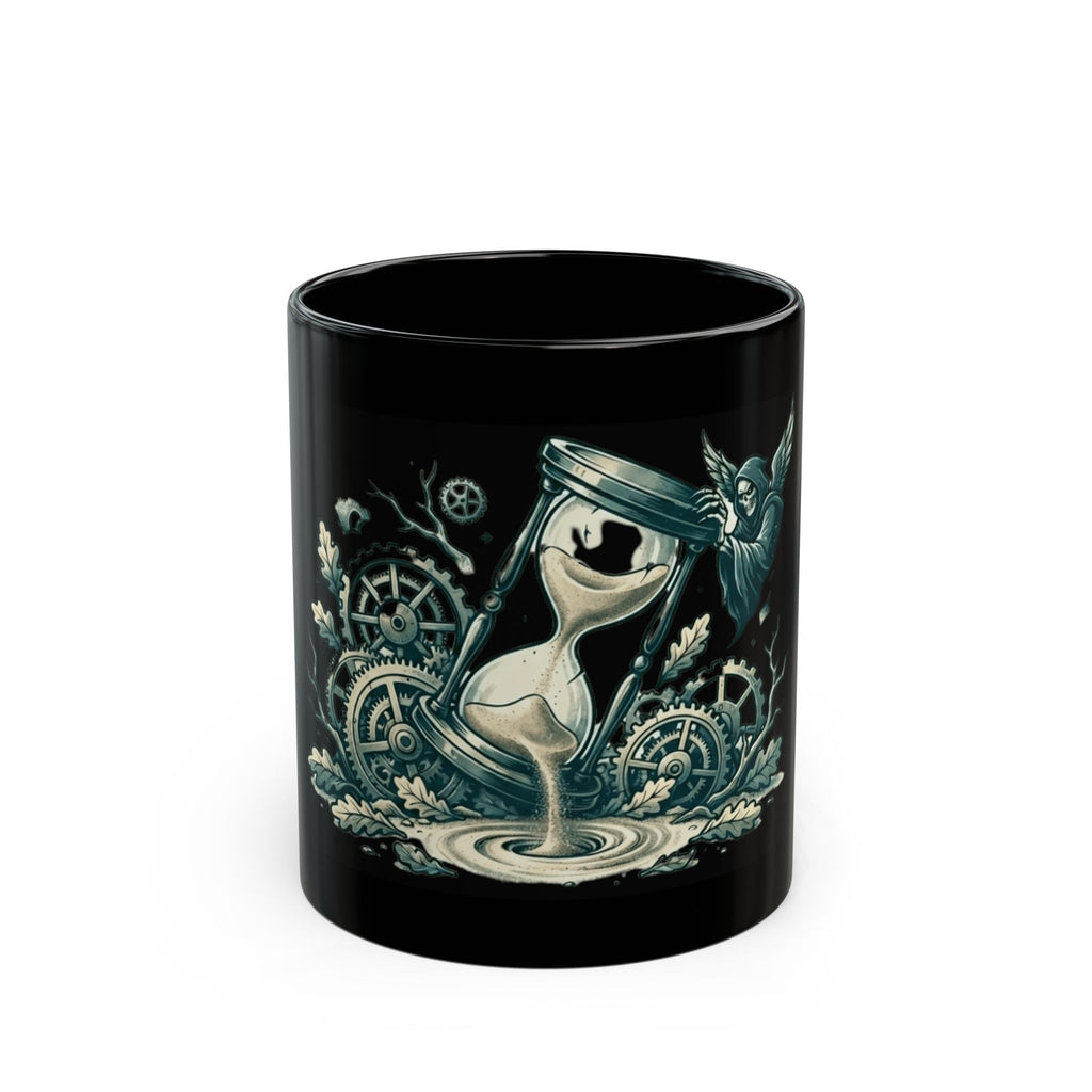"Time is a Thief" Black Ceramic Mug — Graphic
