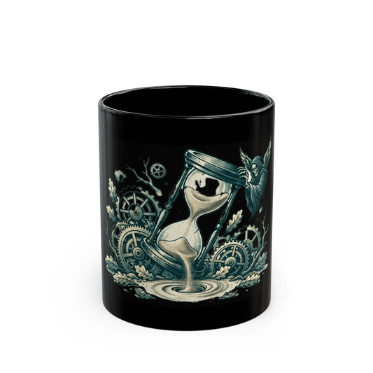 "Time is a Thief" Black Ceramic Mug — Graphic