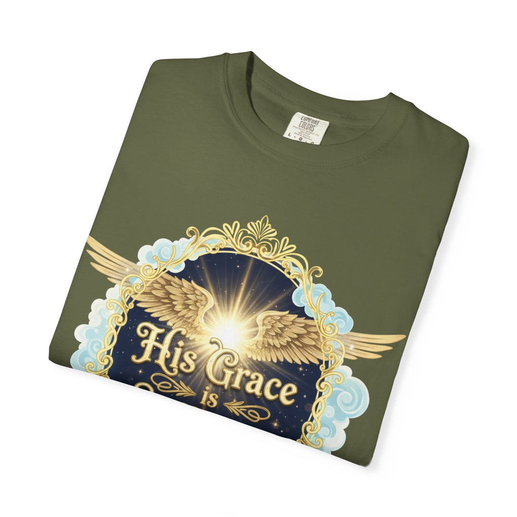 "His Grace is Sufficient" Unisex Garment-Dyed T-shirt
