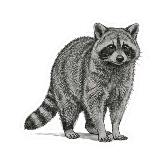 "Pencil Sketch Art Raccoon" Sticker — Main