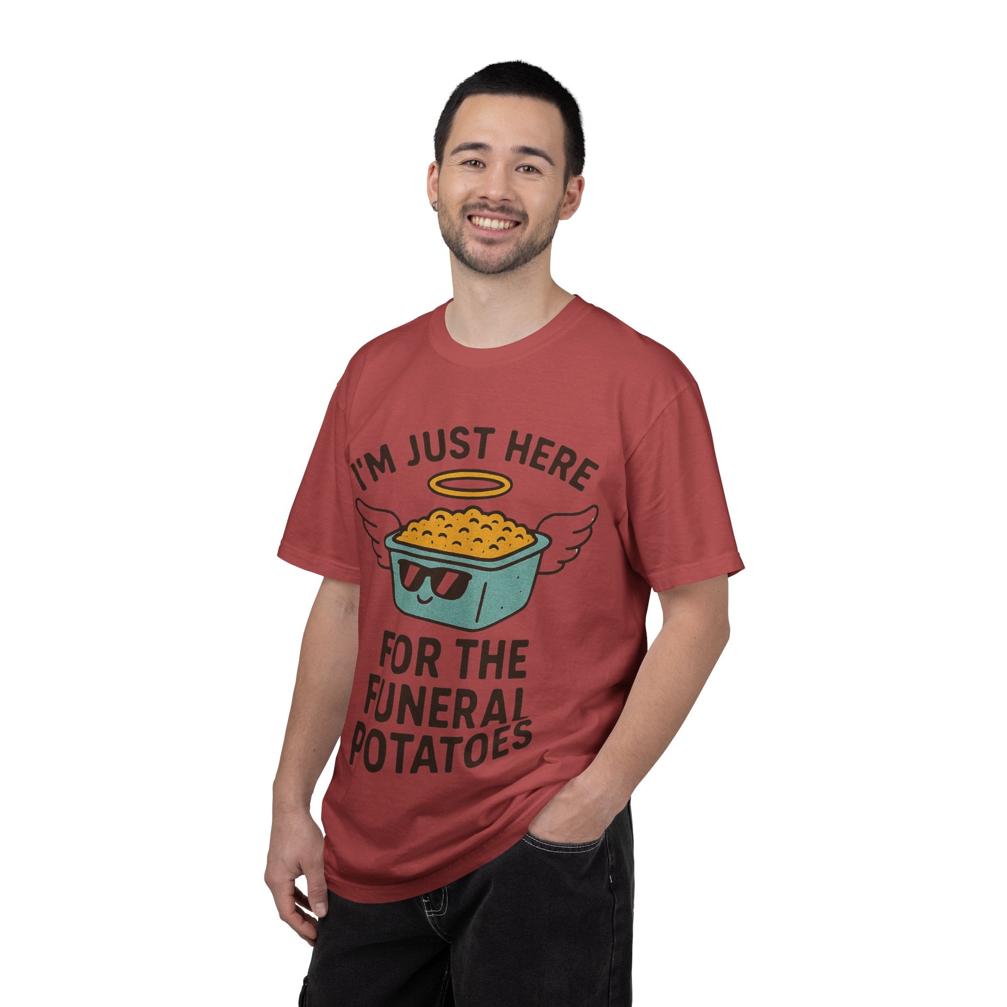 "I'm Just Here for the Funeral Potatoes"  Unisex Garment-Dyed T-shirt