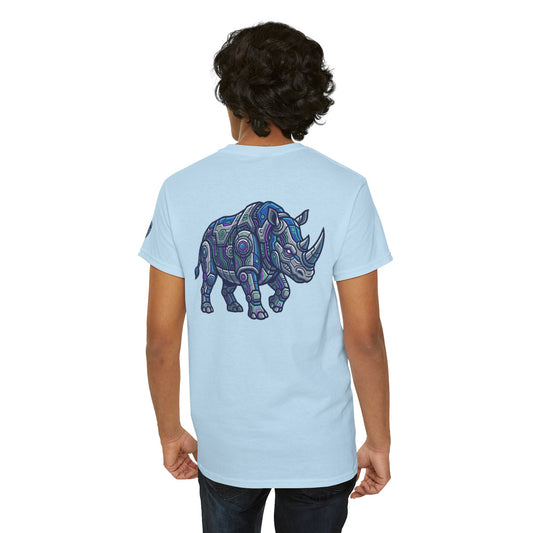 Color: Light Blue | Cyber Rhino Premium Graphic Tee