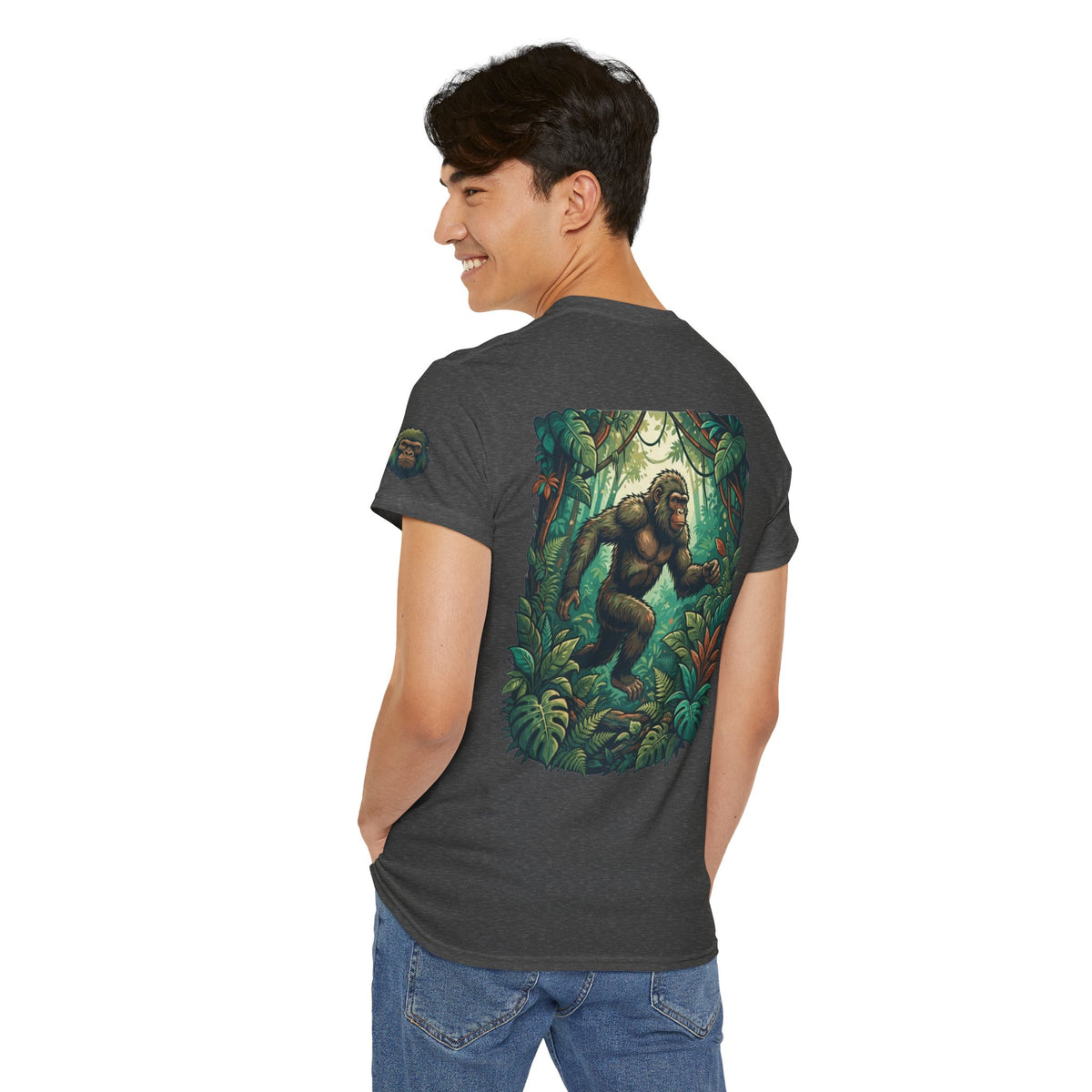Color: Dark Heather | The Bukit Timah Monkey Man (Singapore) Premium Graphic Tee