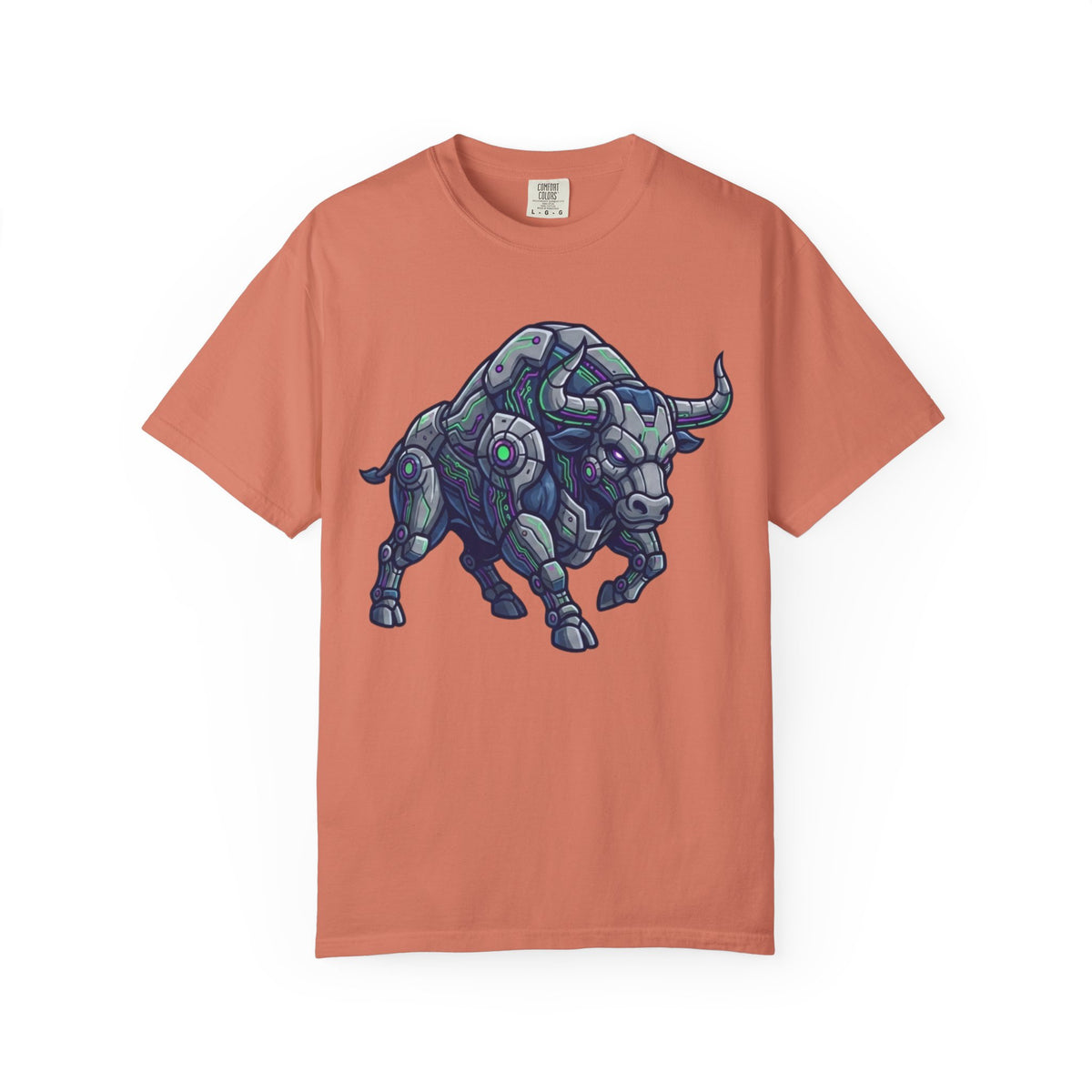 Color: Terracotta | Cyber Bull Unisex Garment-Dyed Tee