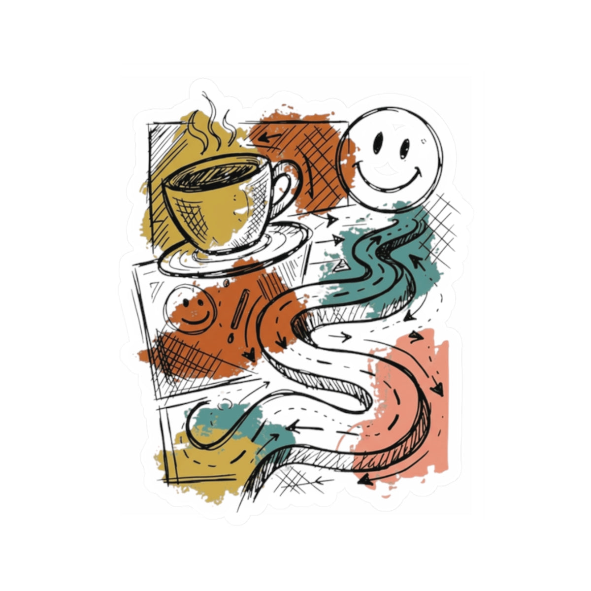"Happy Coffee" Sticker — Main