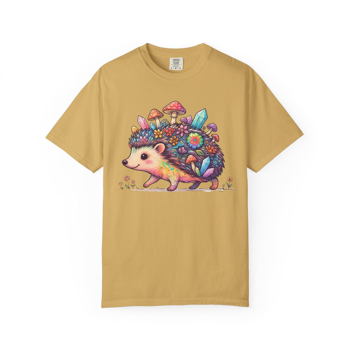 Color: Mustard | Hippy Hedgehog Unisex Garment-Dyed Tee