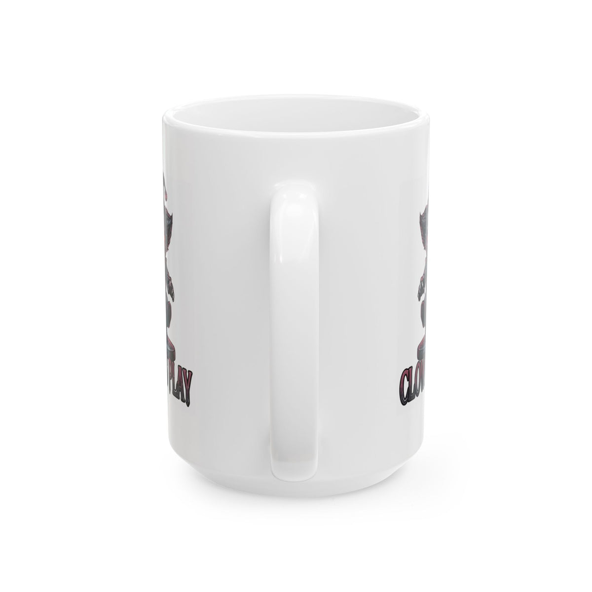 "Clown Play" White Ceramic Mug