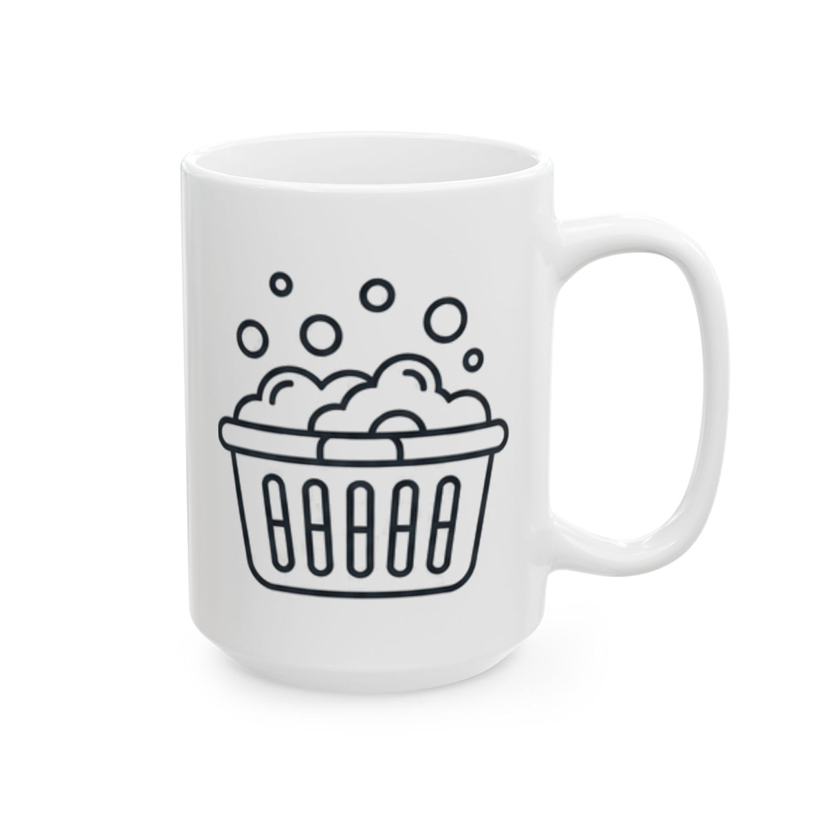 "Mental Health Day - Laundry Edition" White Ceramic Mug — Graphic
