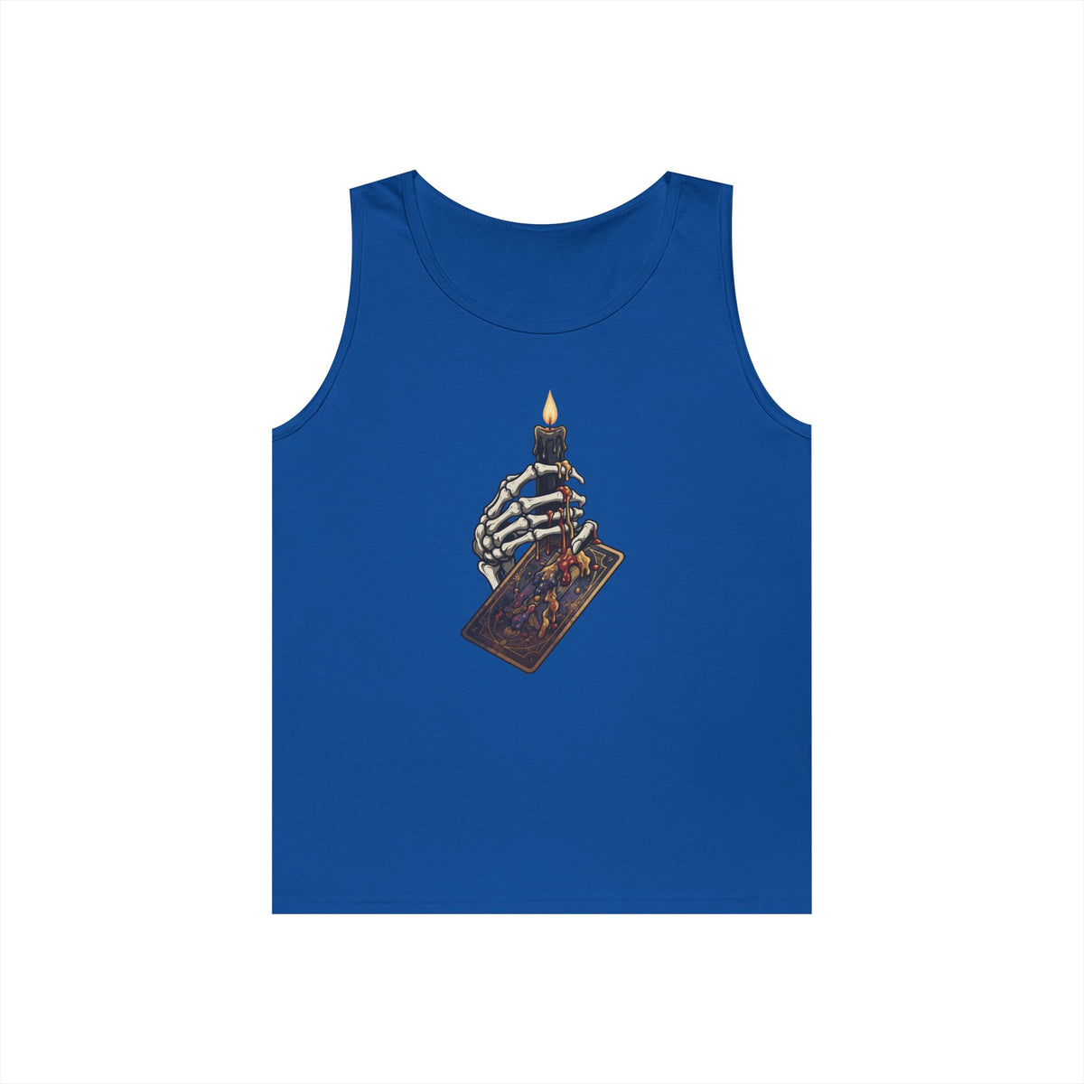 Color: Royal | Skeletal Hand And Tarot Card Tank Top