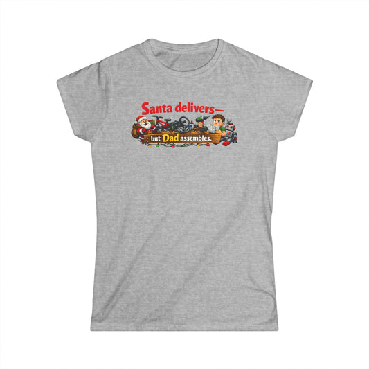 Santa's Easy Job - Dad's Assembly Hell | Women's Tee — AttitudeShirts