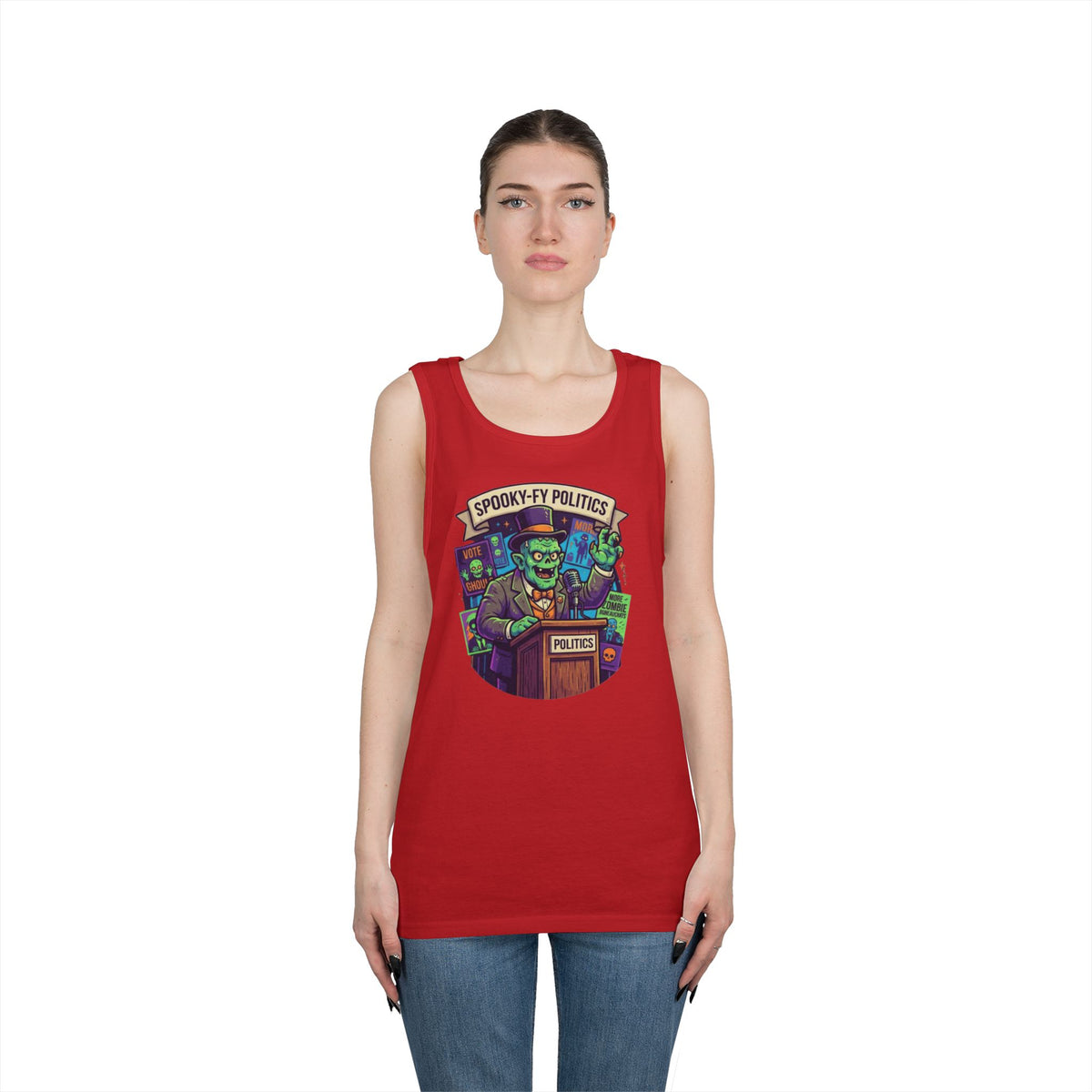 Color: Red | Spooky-Fy Politics Tank Top