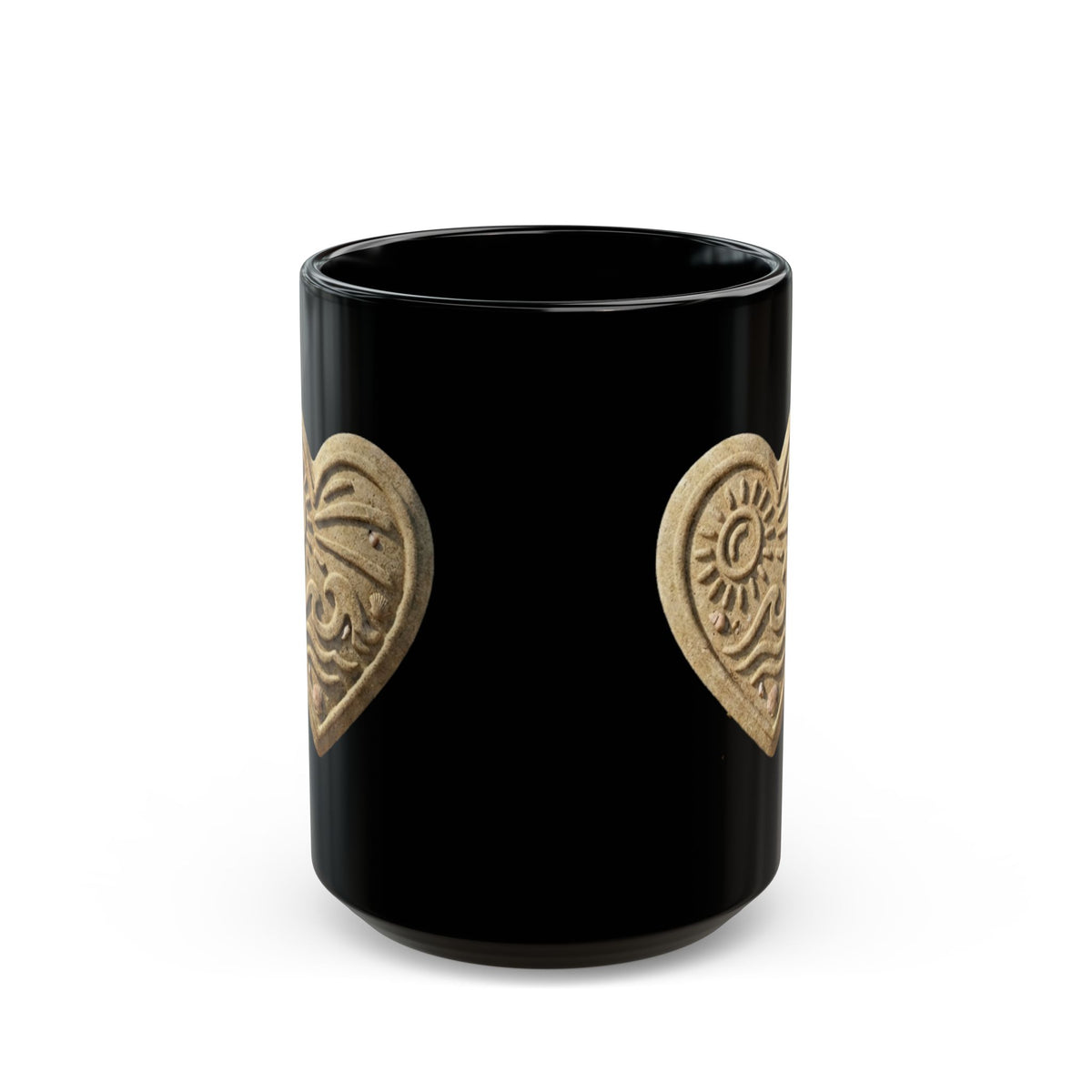 "I Luv The Beach" Black Ceramic Mug — Graphic
