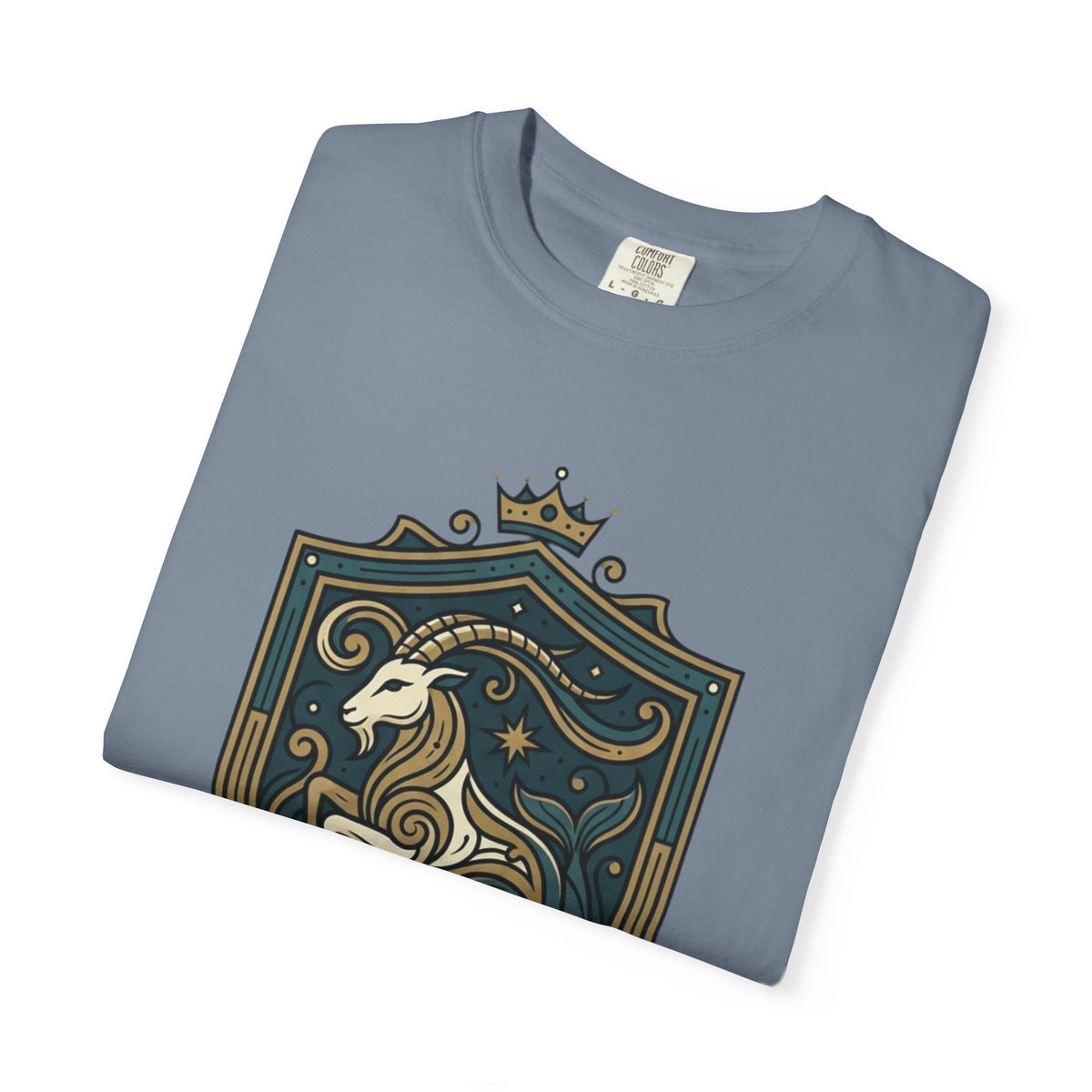 "Capricorn- The Sea-Goat Crest" Unisex Garment-Dyed Tee