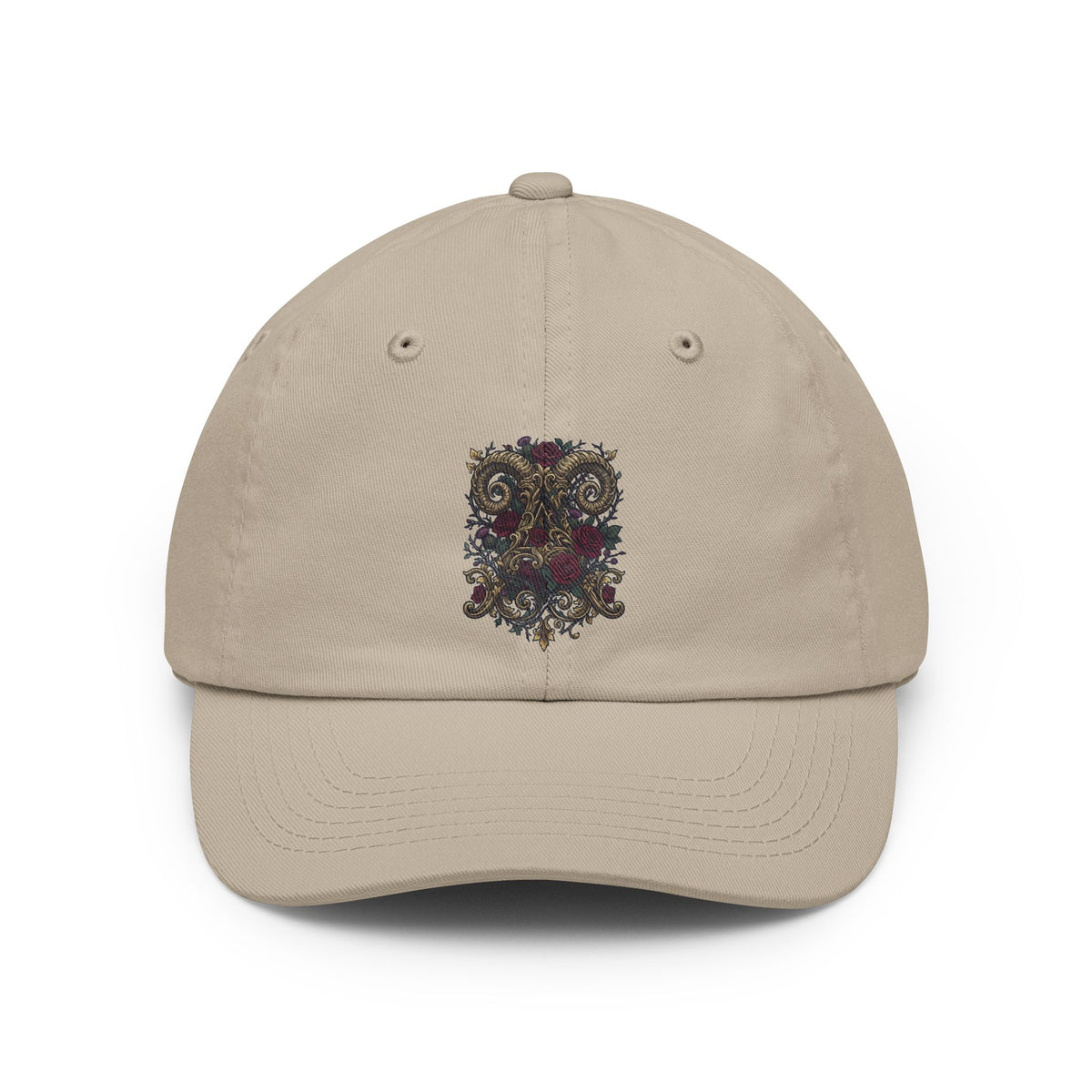 Color: Stone | Floral Monogram Aries Dad Hat