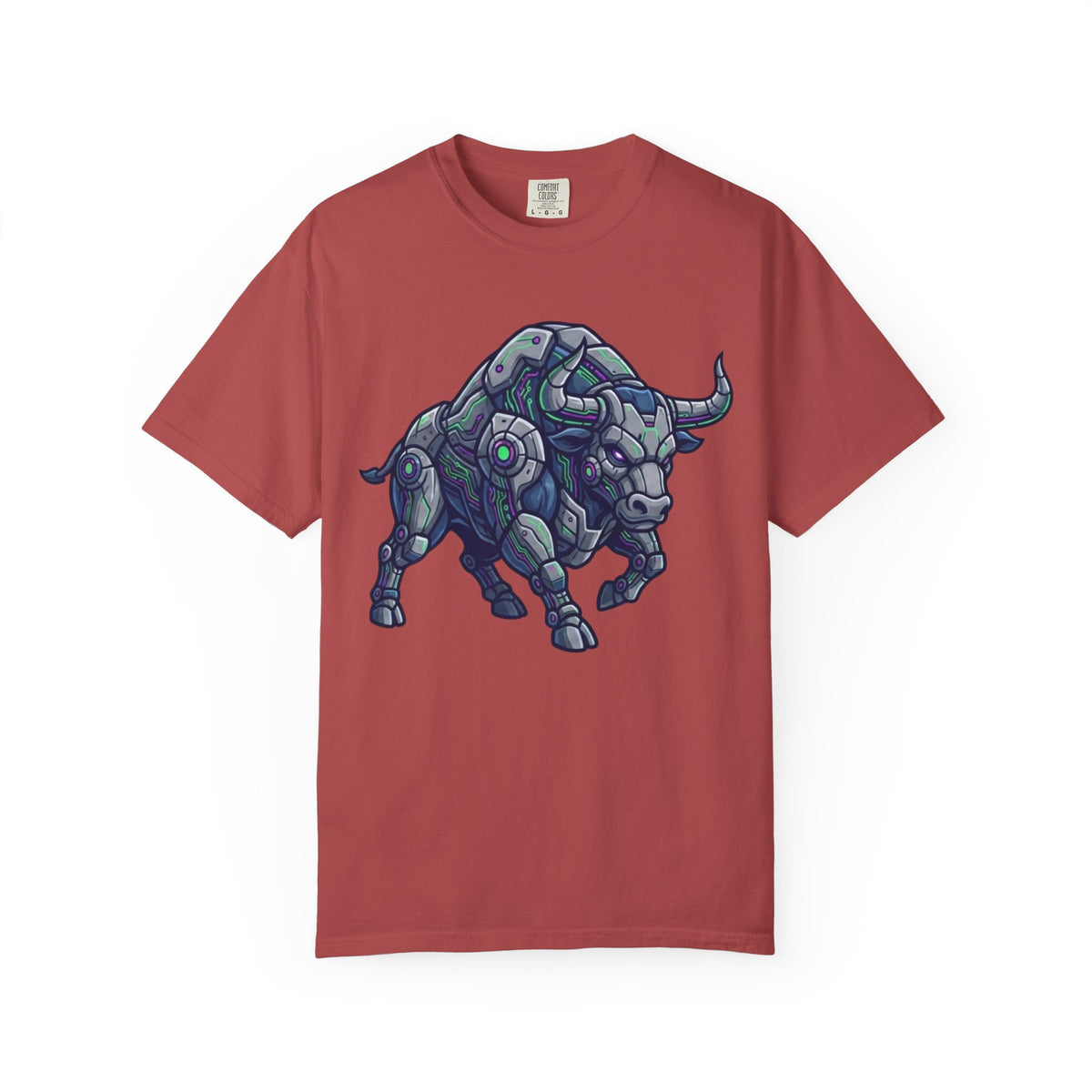 Color: Crimson | Cyber Bull Unisex Garment-Dyed Tee