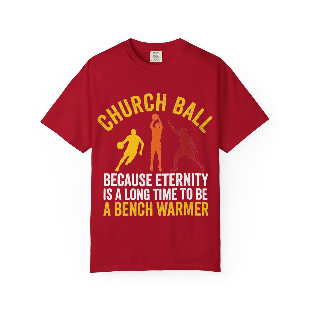 Color: Red | Church Ball Bench Warmer Unisex Garment-Dyed T-shirt