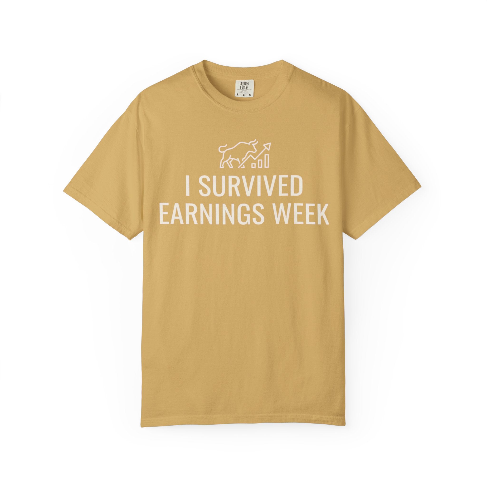 "I Survied Earnings Week" Unisex Garment-Dyed Tee