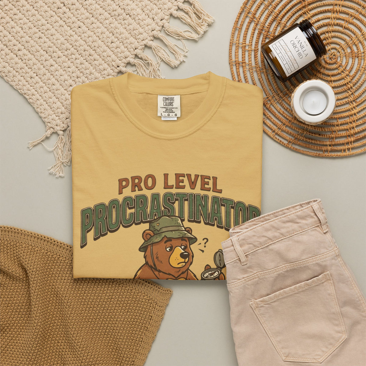 "Pro Level Procrastinator" Unisex Garment-Dyed Tee