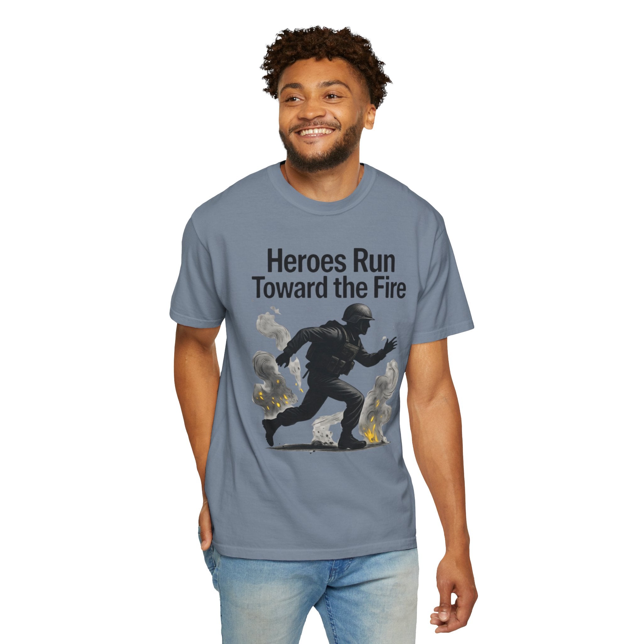 "Heros Run to Fire" Unisex Garment-Dyed T-shirt