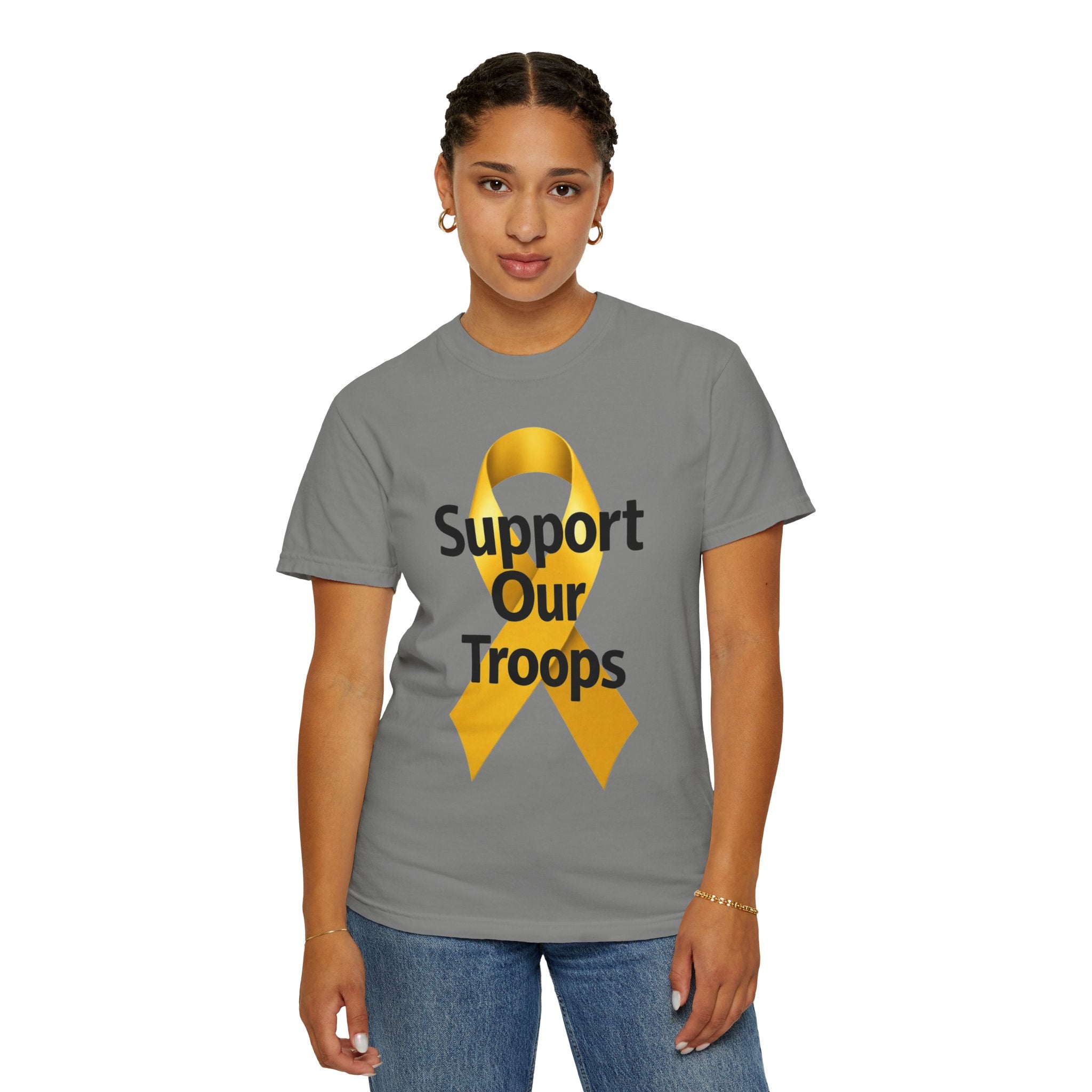 "Support Our Troops" Unisex Garment-Dyed T-shirt