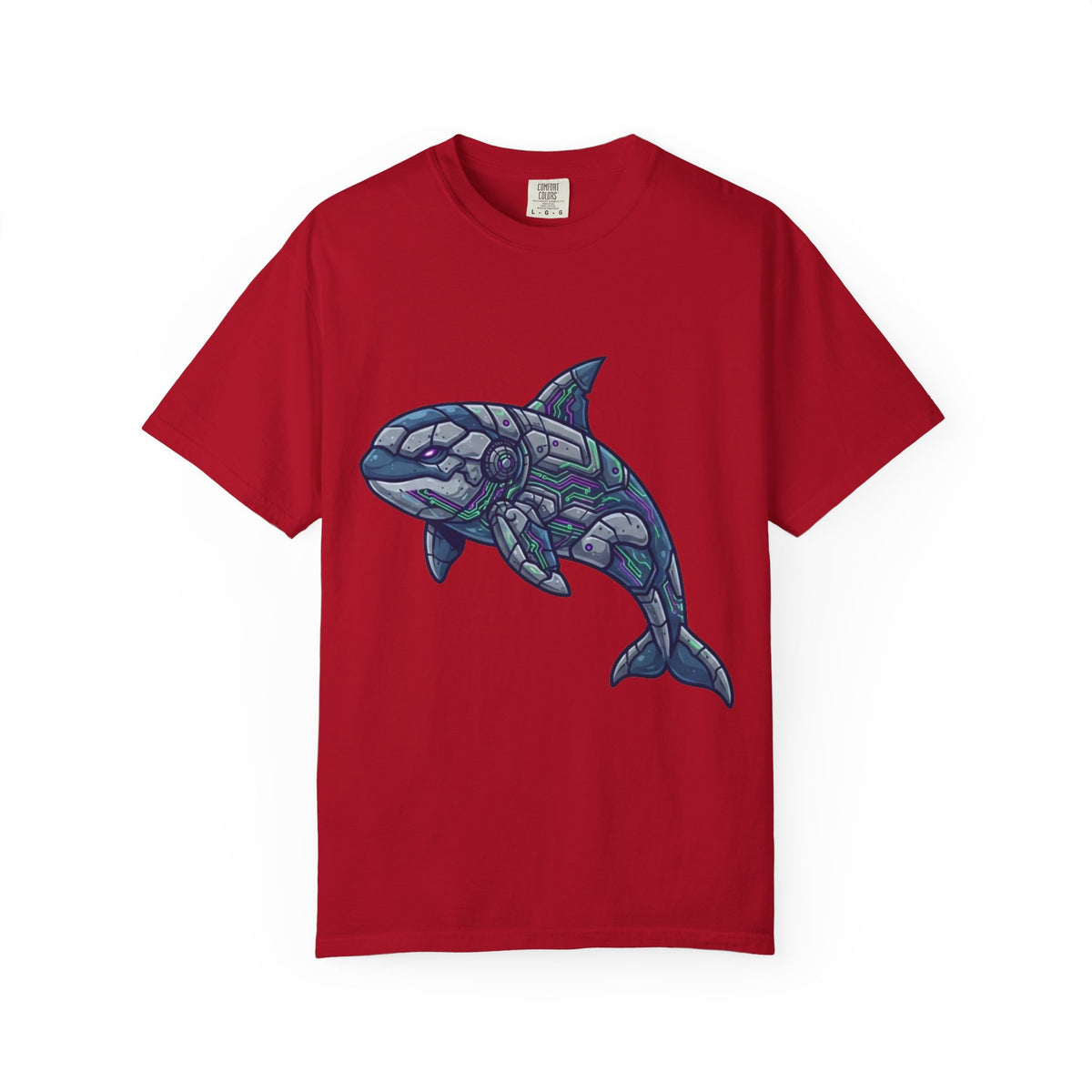 Color: Red | Killer Whale Unisex Garment-Dyed Tee