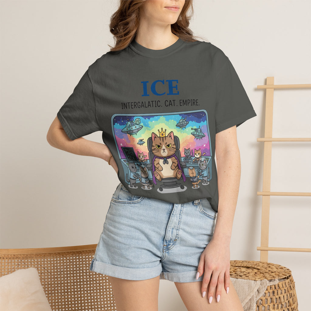 "ICE (Intergalactic Cat Empire)" Unisex Garment-Dyed T-shirt