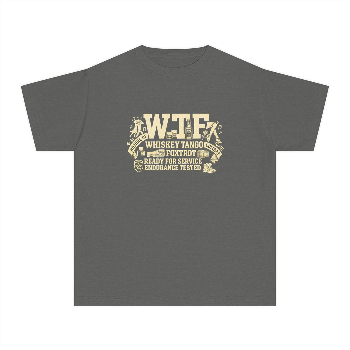 Color: Pepper | WTF Nature of Combat | Youth Tee — AttitudeShirts