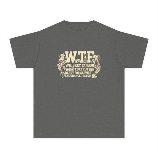 Color: Pepper | WTF Nature of Combat | Youth Tee — AttitudeShirts