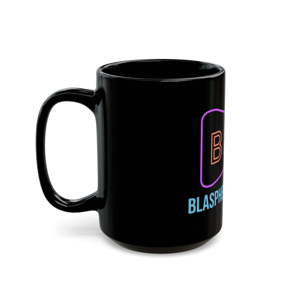 "Good Book Series Blasphemy & Chill" Black Ceramic Mug — Graphic