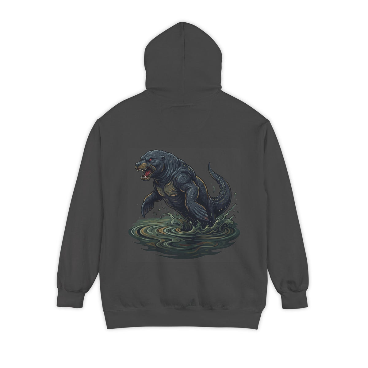 Color: Pepper | Bunyip (Australian Aboriginal Mythology) Garment-Dyed Hoodie