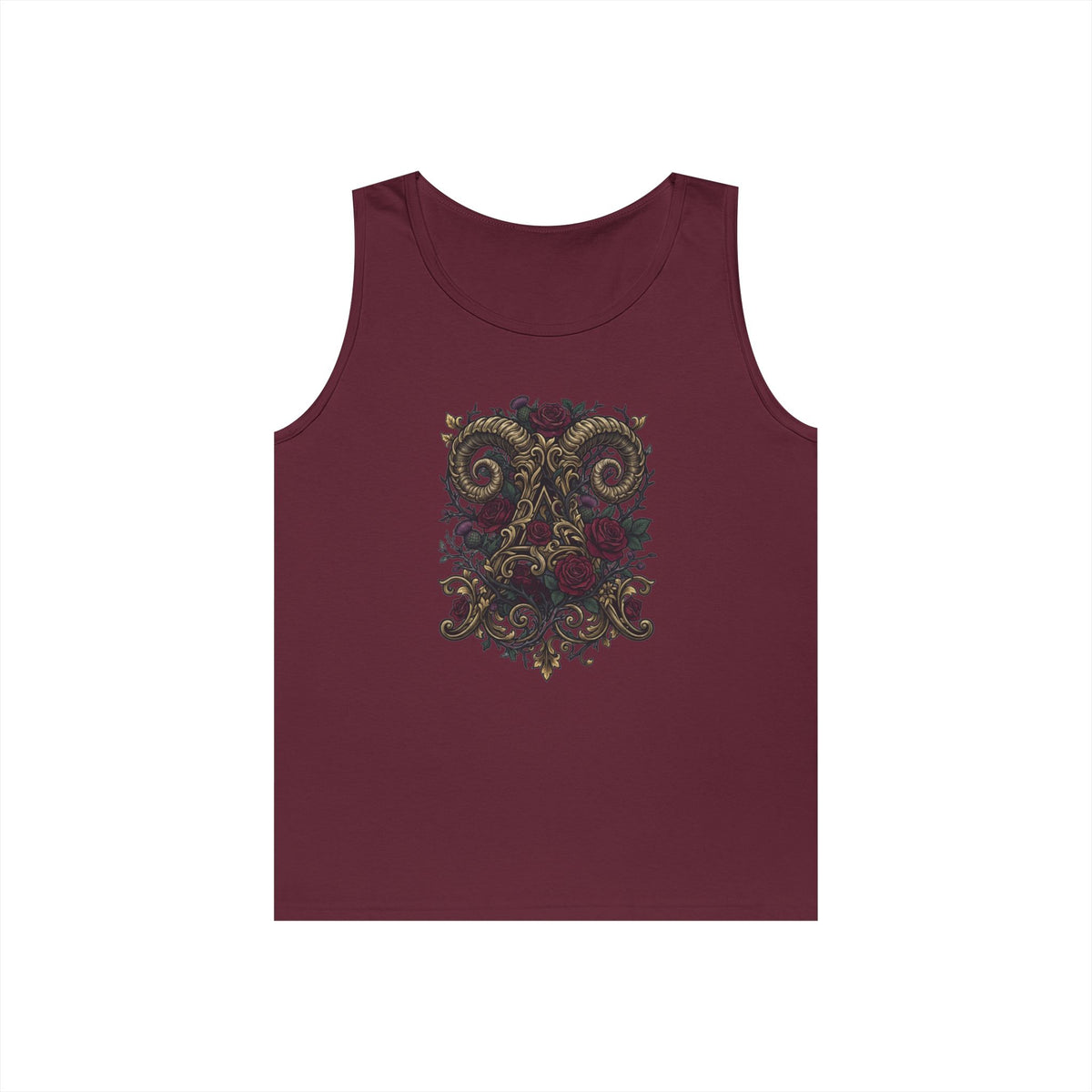 Color: Maroon | Floral Monogram Aries Tank Top