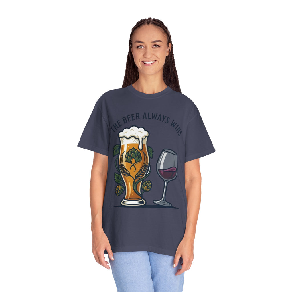 "The Beer Always Wins" Unisex Garment-Dyed Tee