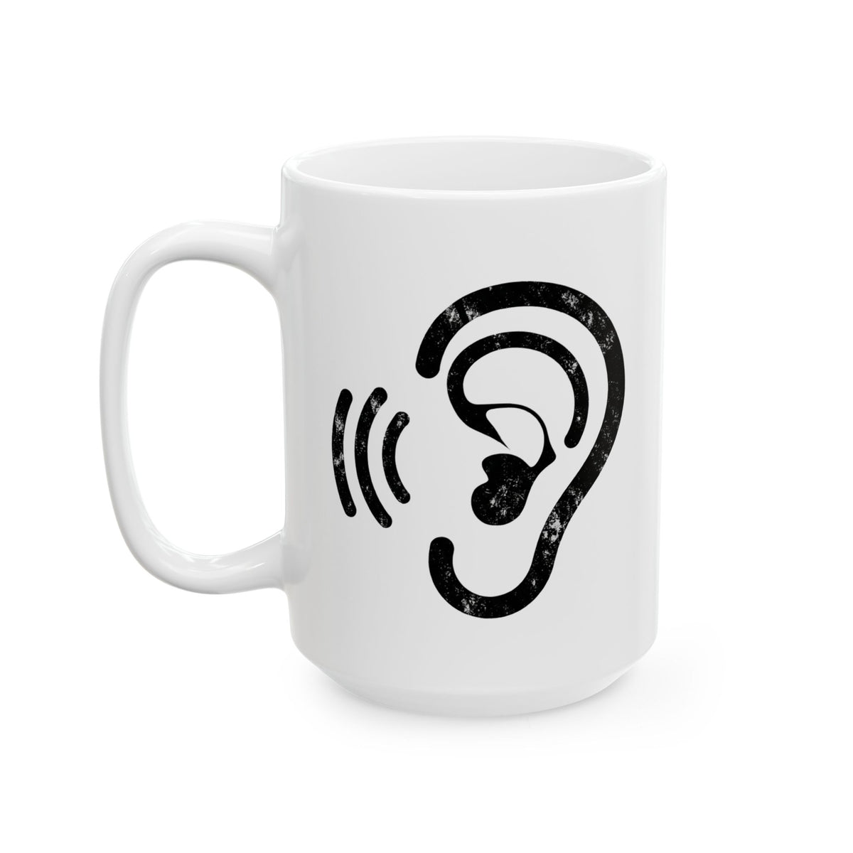 "I'm Only Smiling Because You're Not Listening" White Ceramic Mug — Graphic
