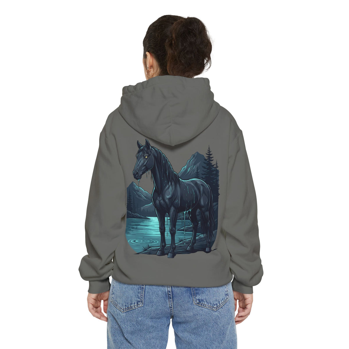 Color: Grey | Kelpie (Scottish Folklore) Garment-Dyed Hoodie