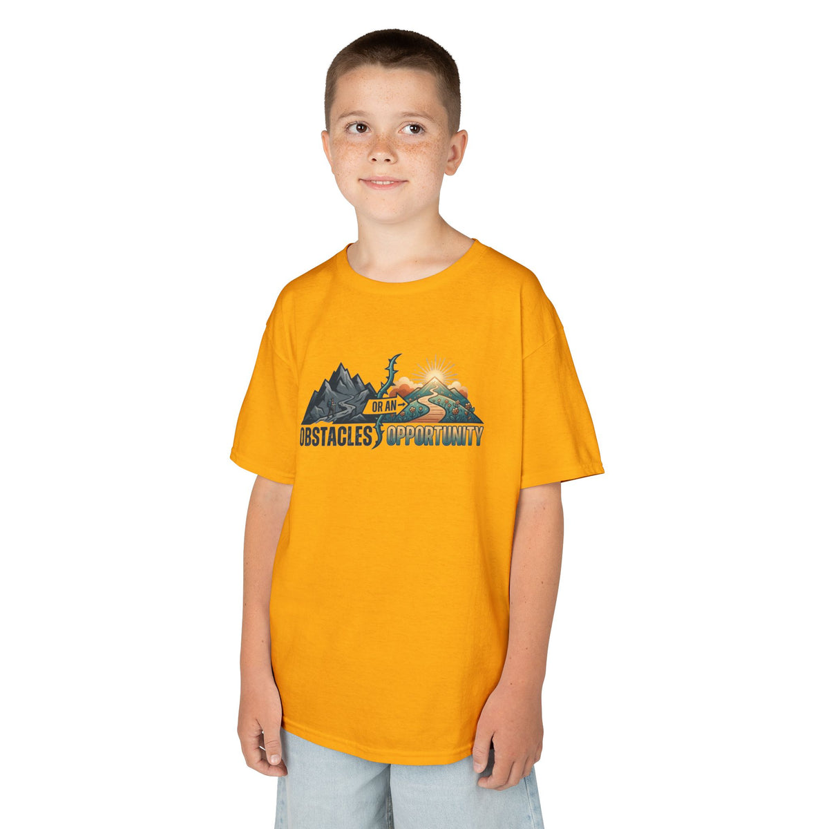 Color: Gold | Obstacle Or An Opportunity Kids Tee