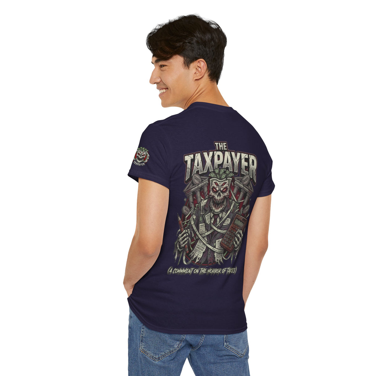 Color: Blackberry | Horror of Taxes Premium Graphic Tee