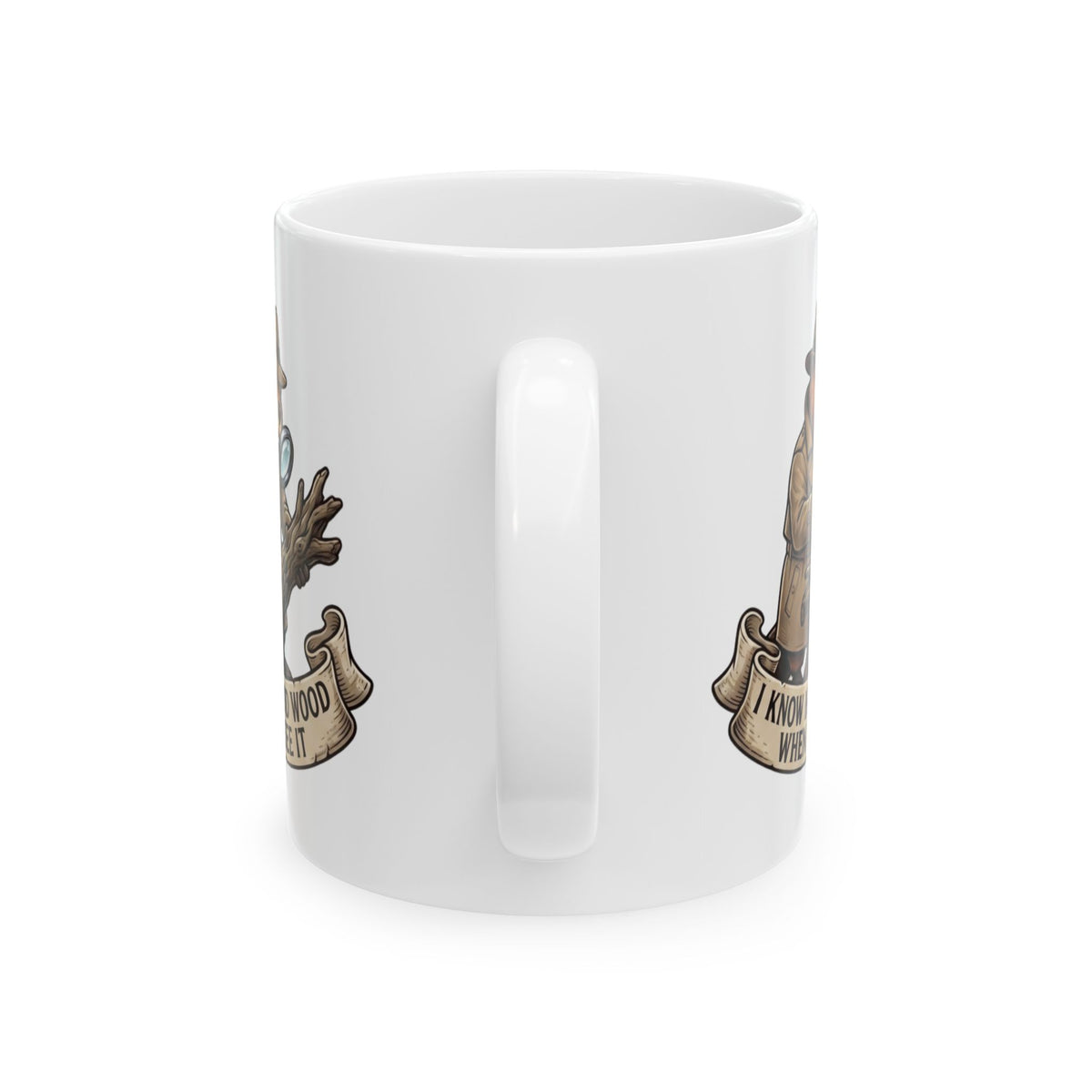 "I Know Hard Wood" White Ceramic Mug
