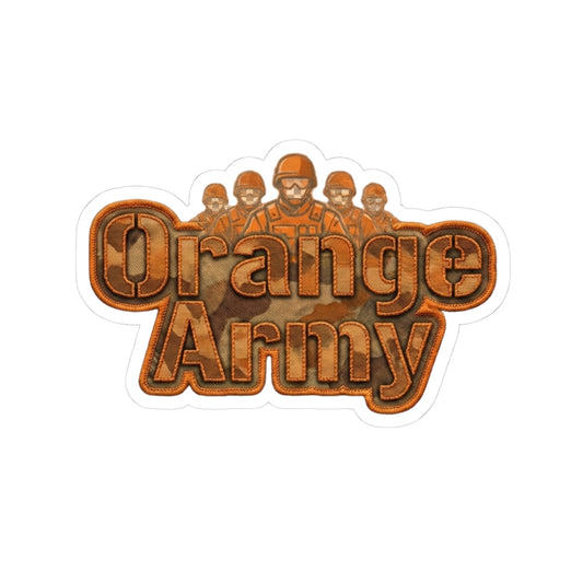 Orange Army: My Squad, My Colors | Kiss-Cut Sticker — AttitudeShirts