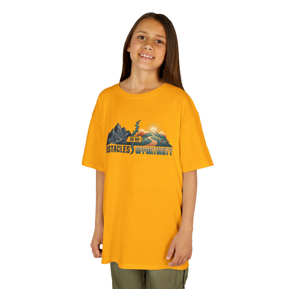 Color: Gold | Obstacle Or An Opportunity Kids Tee