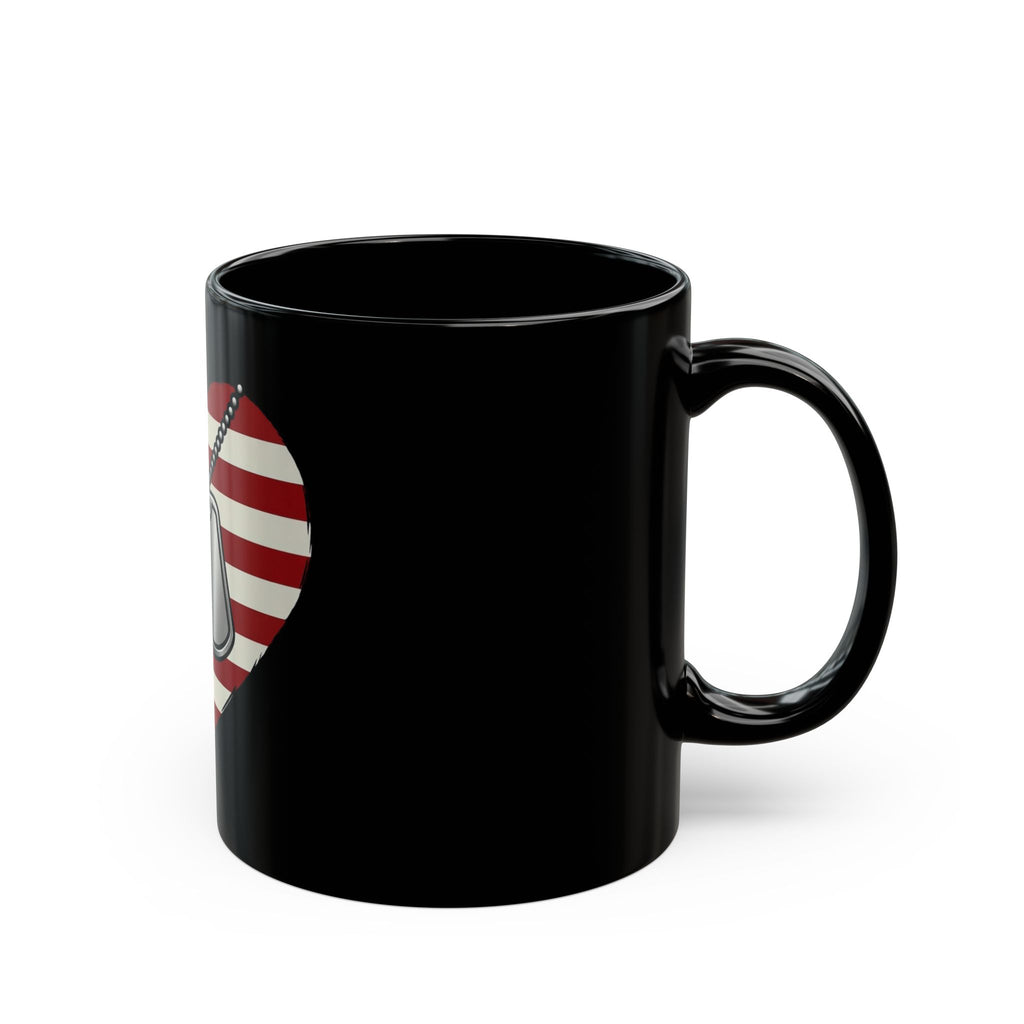 "Proud Military Mom" Black Ceramic Mug