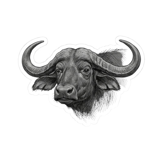 "Pencil Sketch Art Cape Buffalo" Sticker