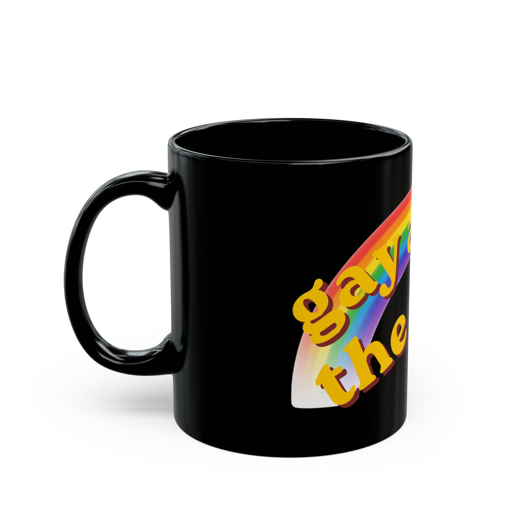 "Gay Away the Pray" Black Ceramic Mug