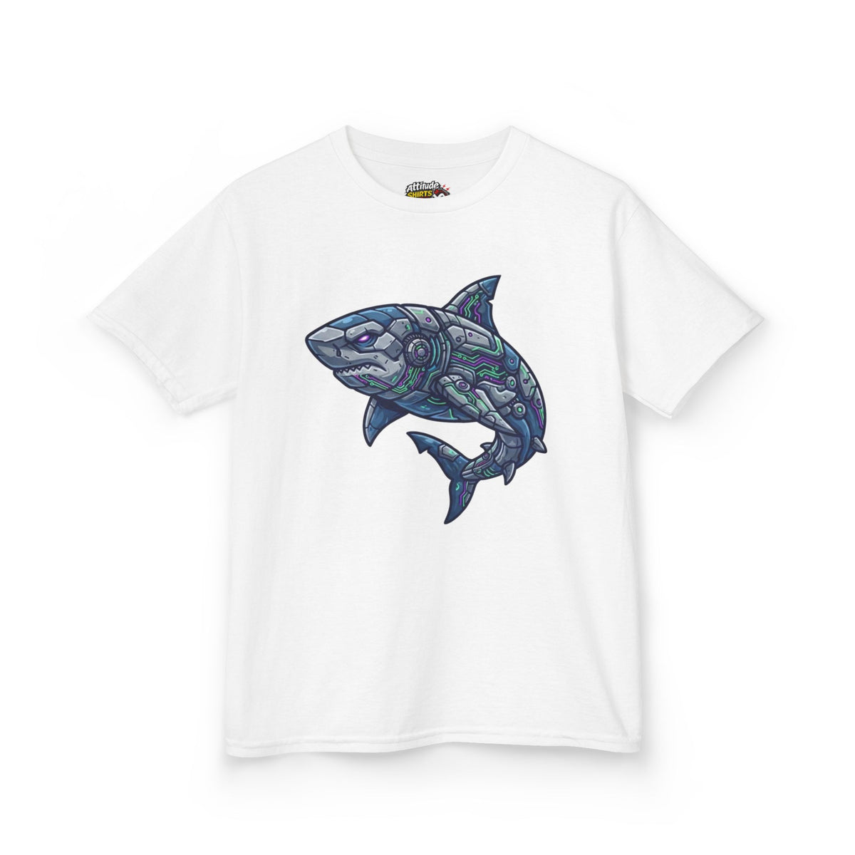 Color: White | Cyber Shark Kids Tee